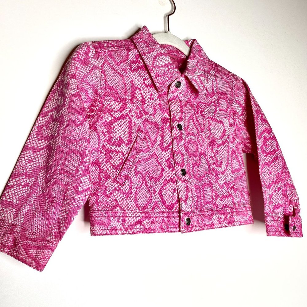 Betsey Johnson Kids Snake Print Denim Jacket